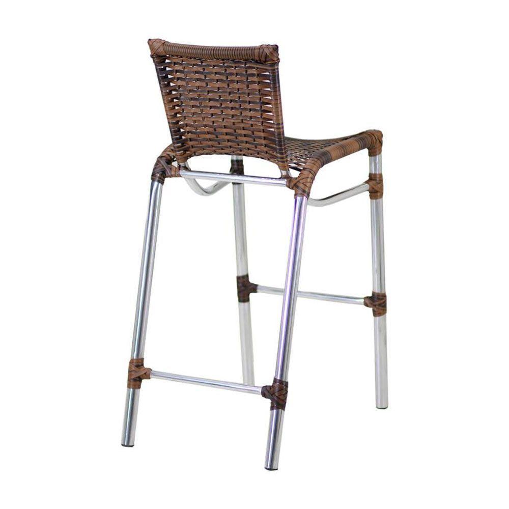 4 Banquetas Empilháveis Alumínio Alta Para Cozinha Edícula Balcão E Bar Argila - 9