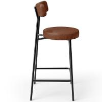 Kit 04 Banquetas Baixa Para Cozinha Sala De Jantar Bar Bancada Milão L02 Couríssimo Marrom - 3