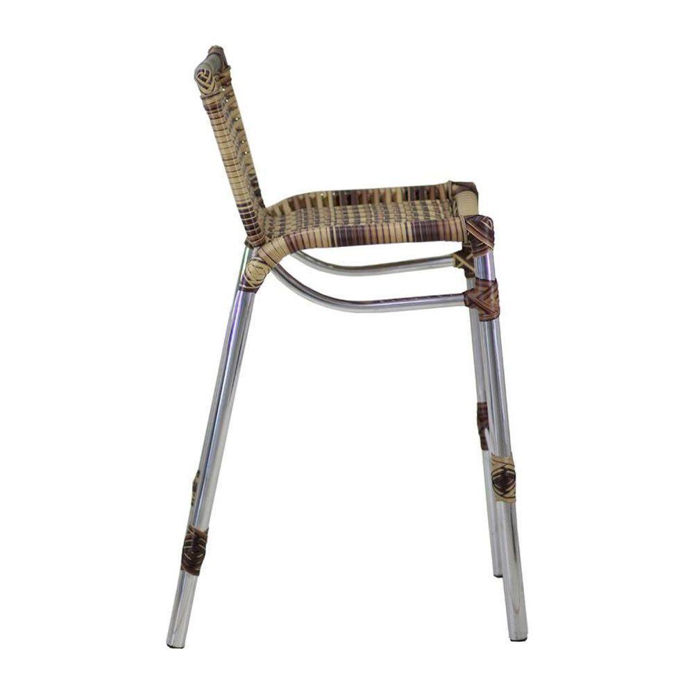 4 Banquetas Empilháveis Alumínio Alta Para Cozinha Edícula Balcão E Bar Capuccino - 6