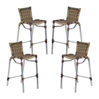 4 Banquetas Empilháveis Alumínio Alta Para Cozinha Edícula Balcão E Bar Capuccino - 3