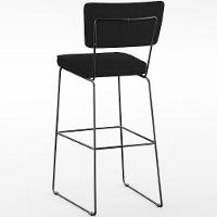 Kit 04 Banquetas Alta Para Cozinha Sala De Jantar Base Em Aço Allana L02 Suede Preto - 3