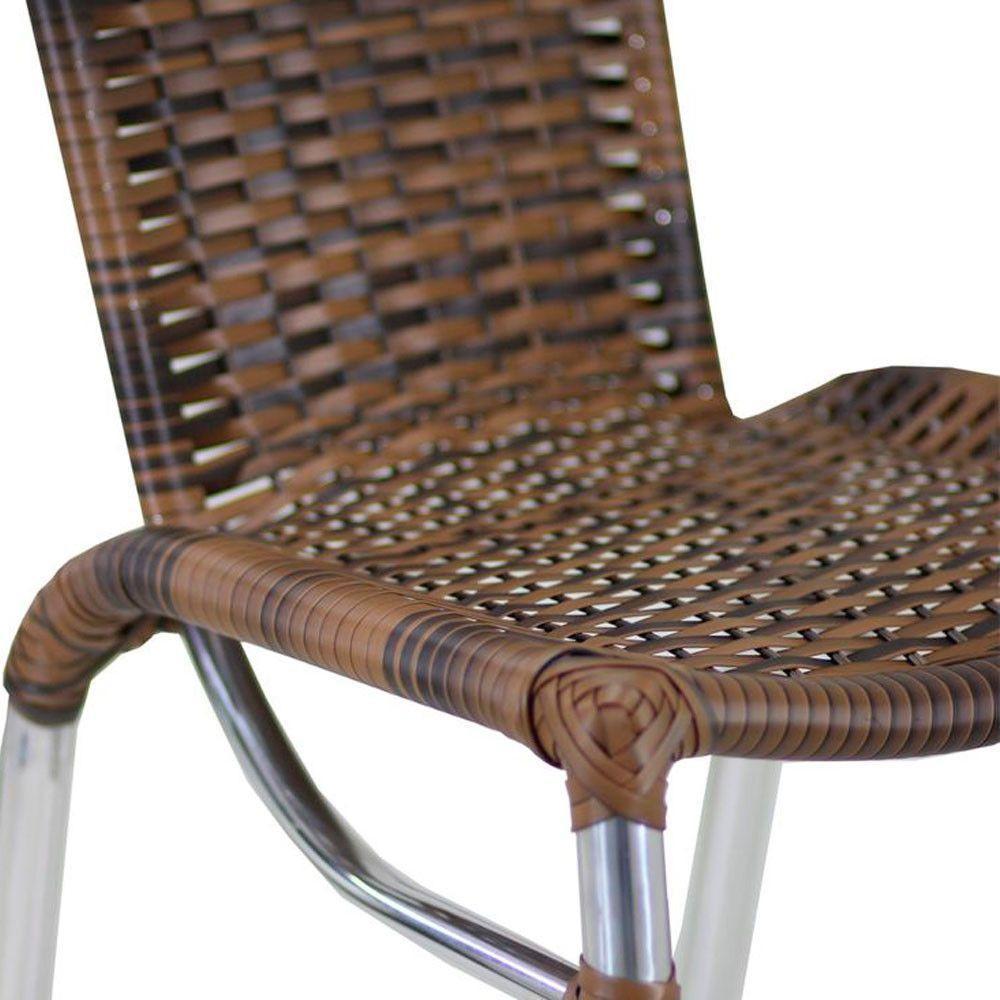 Kit 4 Banquetas Alumínio Alta Com Encosto Para Bar Balcão Edícula Cozinha Argila - 7