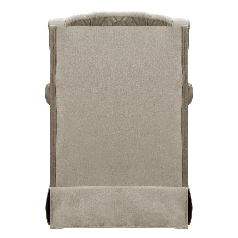 Poltrona Cadeira De Amamentação Balanço + Puff Ternura Veludo Bege Marfim - 6