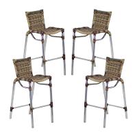 4 Banquetas Em Alumínio Fortaleza Alta Com Encosto Para Cozinha Edícula E Balcão Capuccino - 9