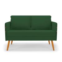 Kit 01 Namoradeira 02 Lugares E 02 Poltronas Mari Veludo Base De Madeira Ma30 - D'Rossi Verde - 7