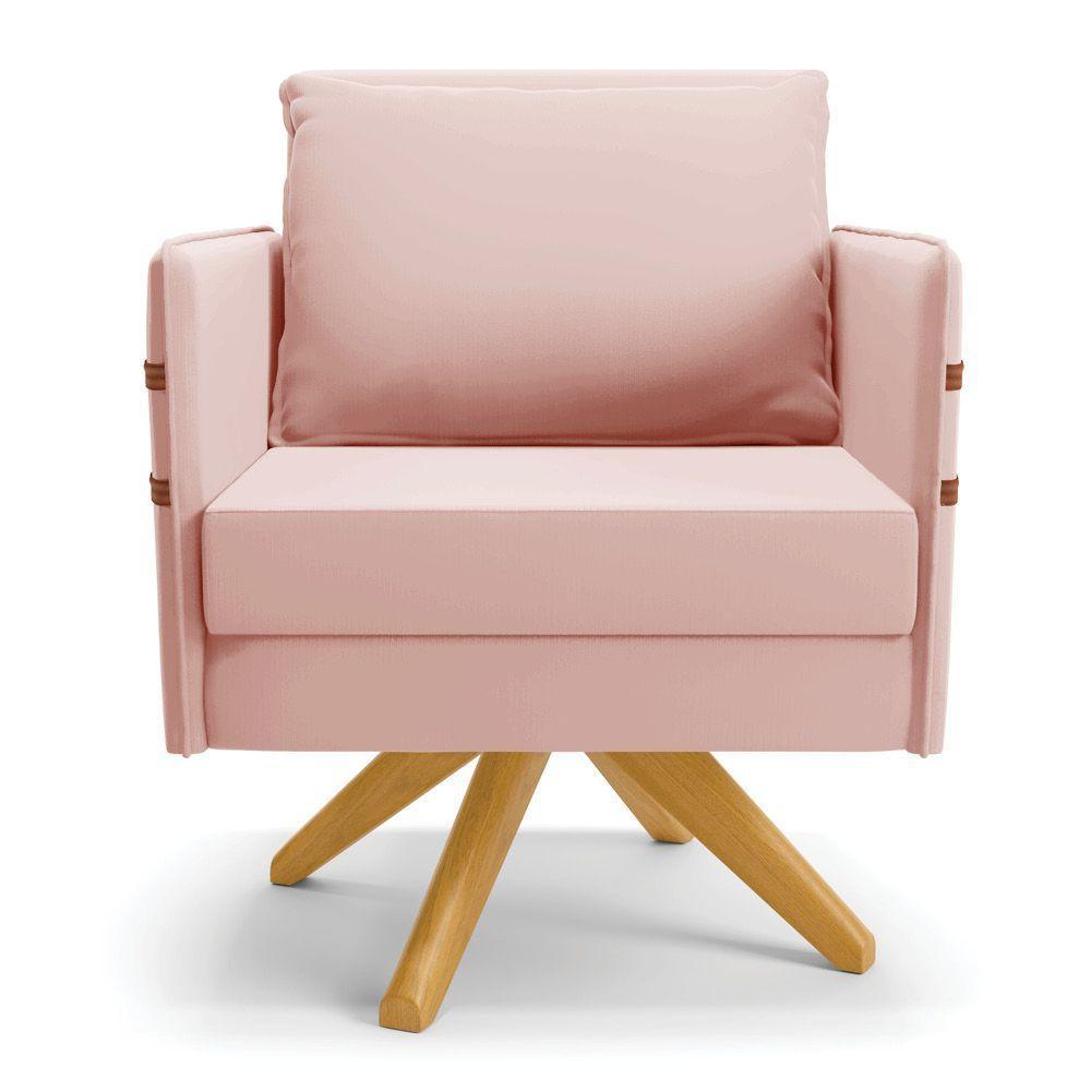 Kit 01 Namoradeira 02 Lugares E 02 Poltronas Mari Veludo Base De Madeira Ma30 - D'Rossi Rose - 6