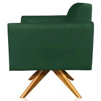 Kit 02 Poltronas Isabella Base Giratória Madeira Suede Verde - 13