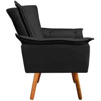 Kit 2 Poltronas Decorativas Pés Palito Charger Veludo Preto - 2