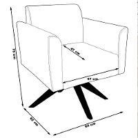 Kit 02 Poltronas Base Giratória Madeira Suede Marrom - 7