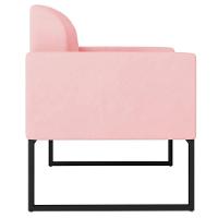 Poltrona Suede Rosa Bebê/Preto - 2