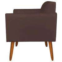 Kit 02 Poltronas Isabella Pés Palito Madeira Suede Marrom - 2