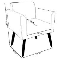 Kit 02 Poltronas Isabella Pés Palito Madeira Suede Marrom - 7