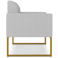 Kit 2 Poltronas Decorativas Linho Cinza/Dourado - 8