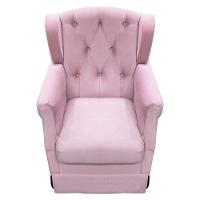 Poltrona Cadeira De Amamentação Balanço + Puff Ternura Material Sintético Rosa - Speciale Home Rosa - 7