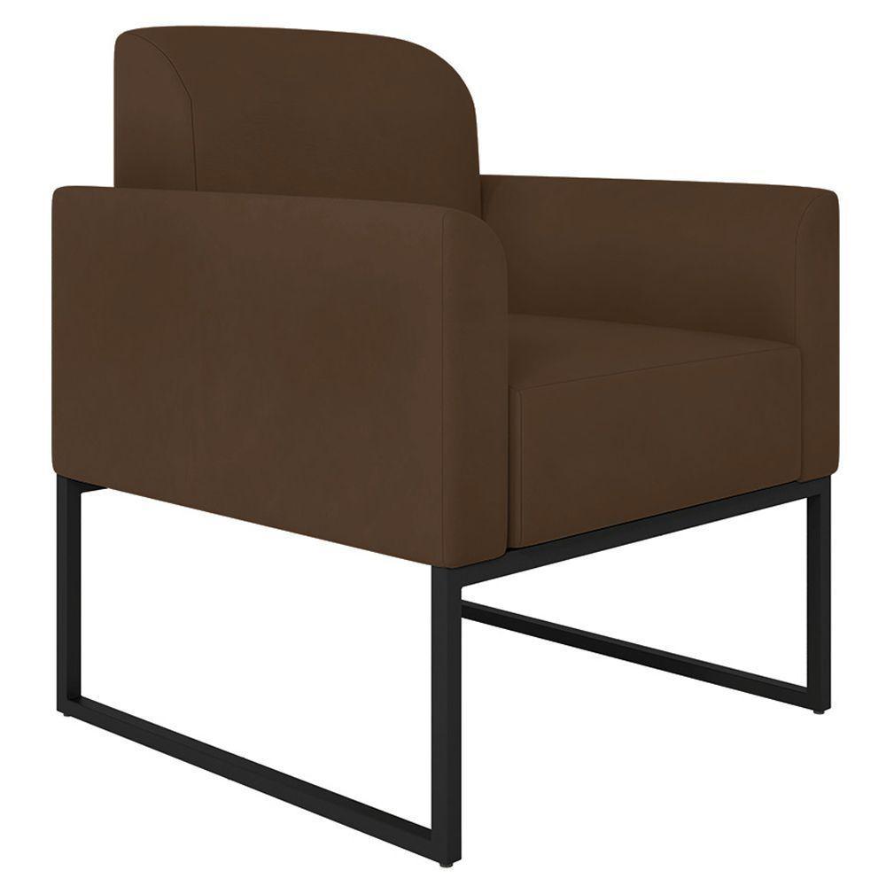 Kit 2 Poltronas Decorativas Suede Marrom/Preto - 3