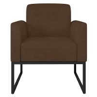 Kit 2 Poltronas Decorativas Suede Marrom/Preto - 10