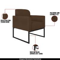 Kit 2 Poltronas Decorativas Suede Marrom/Preto - 16
