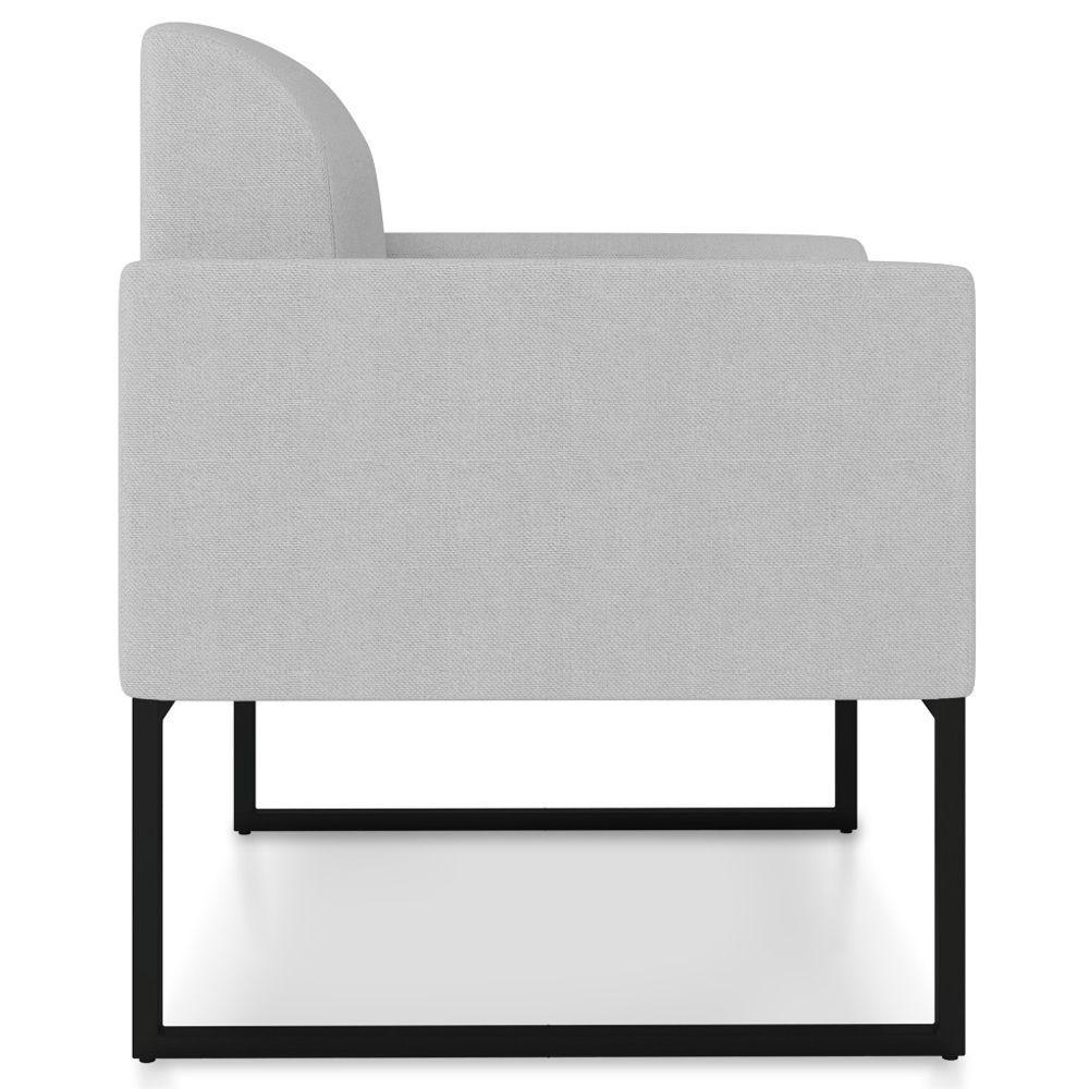 Kit 2 Poltronas Decorativas Linho Cinza/Preto - 2