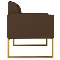 Kit 2 Poltronas Decorativas Suede Marrom/Dourado - 2