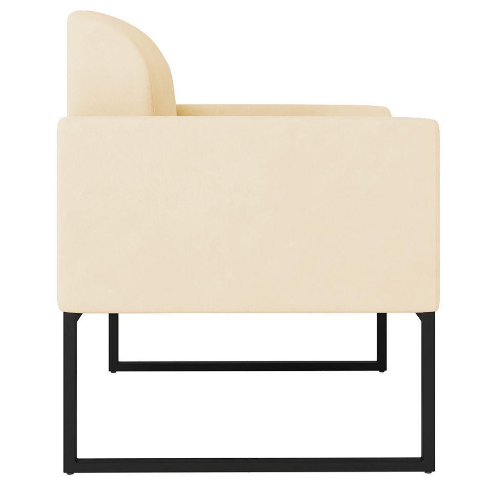 Kit 2 Poltronas Decorativas Suede Bege/Preto - 2