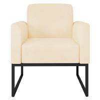 Kit 2 Poltronas Decorativas Suede Bege/Preto