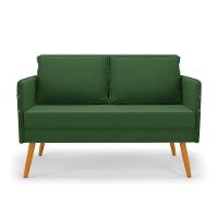 Kit 01 Namoradeira 02 Lugares E 01 Poltrona Mari Suede Verde Base De Madeira Ma30 - D'Rossi - 7