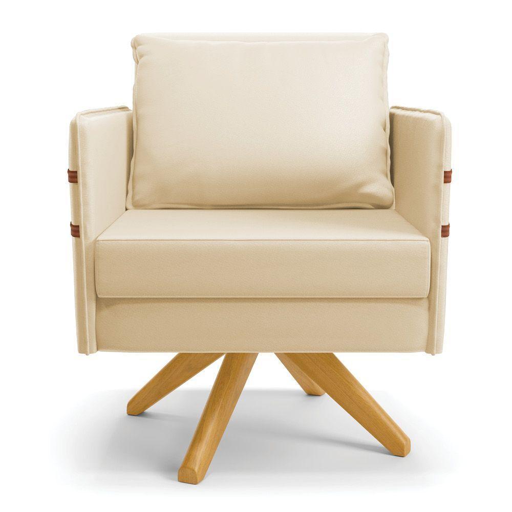 Kit 01 Namoradeira 02 Lugares E 02 Poltronas Mari Corino Bege Base De Madeira Ma30 - D'Rossi - 6