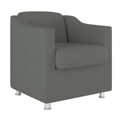 Poltrona Decorativa Escritório Cadeira Manicure Suede Cor:Cinza