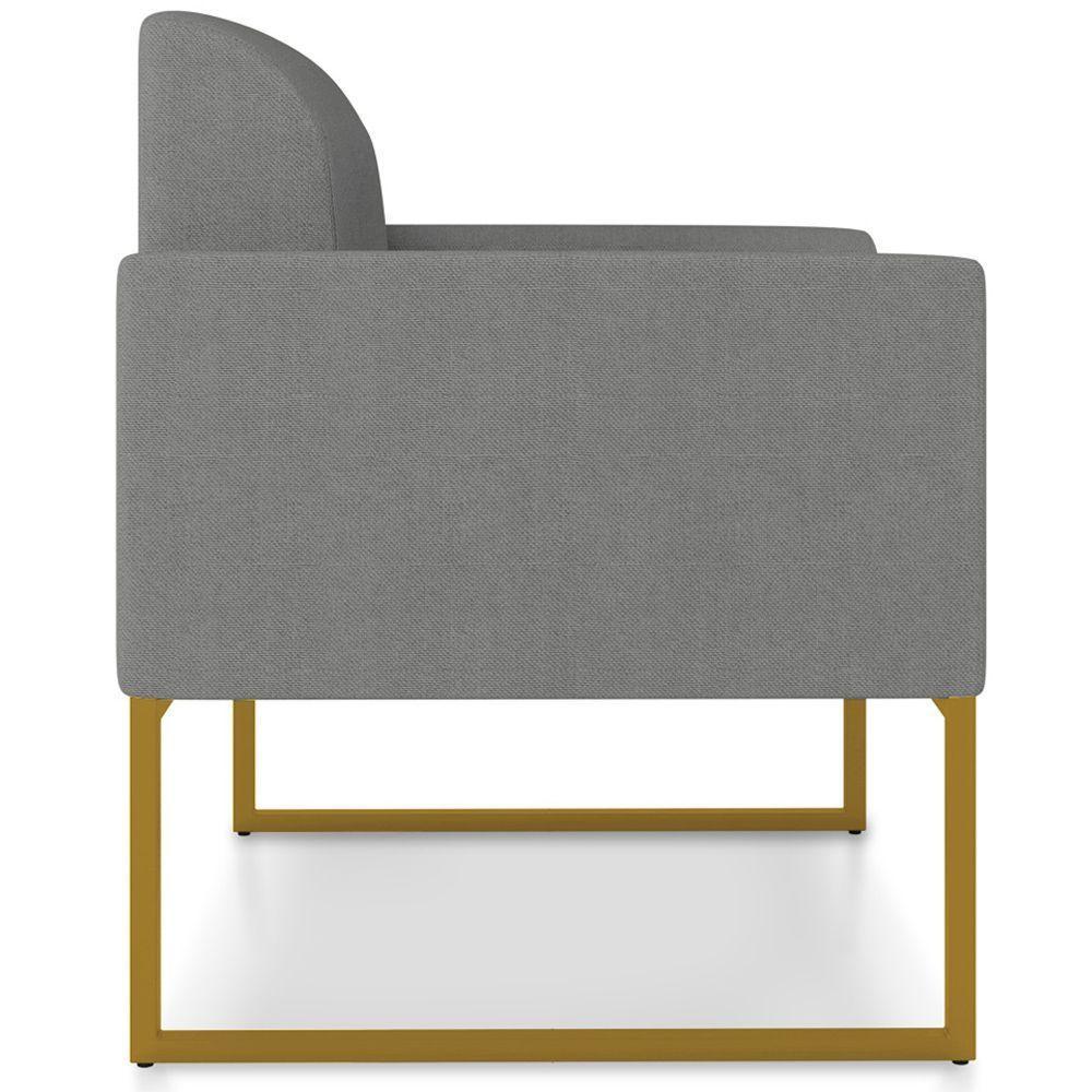 Conjunto Namoradeira E Poltrona Linho Grafite/Dourado - 2