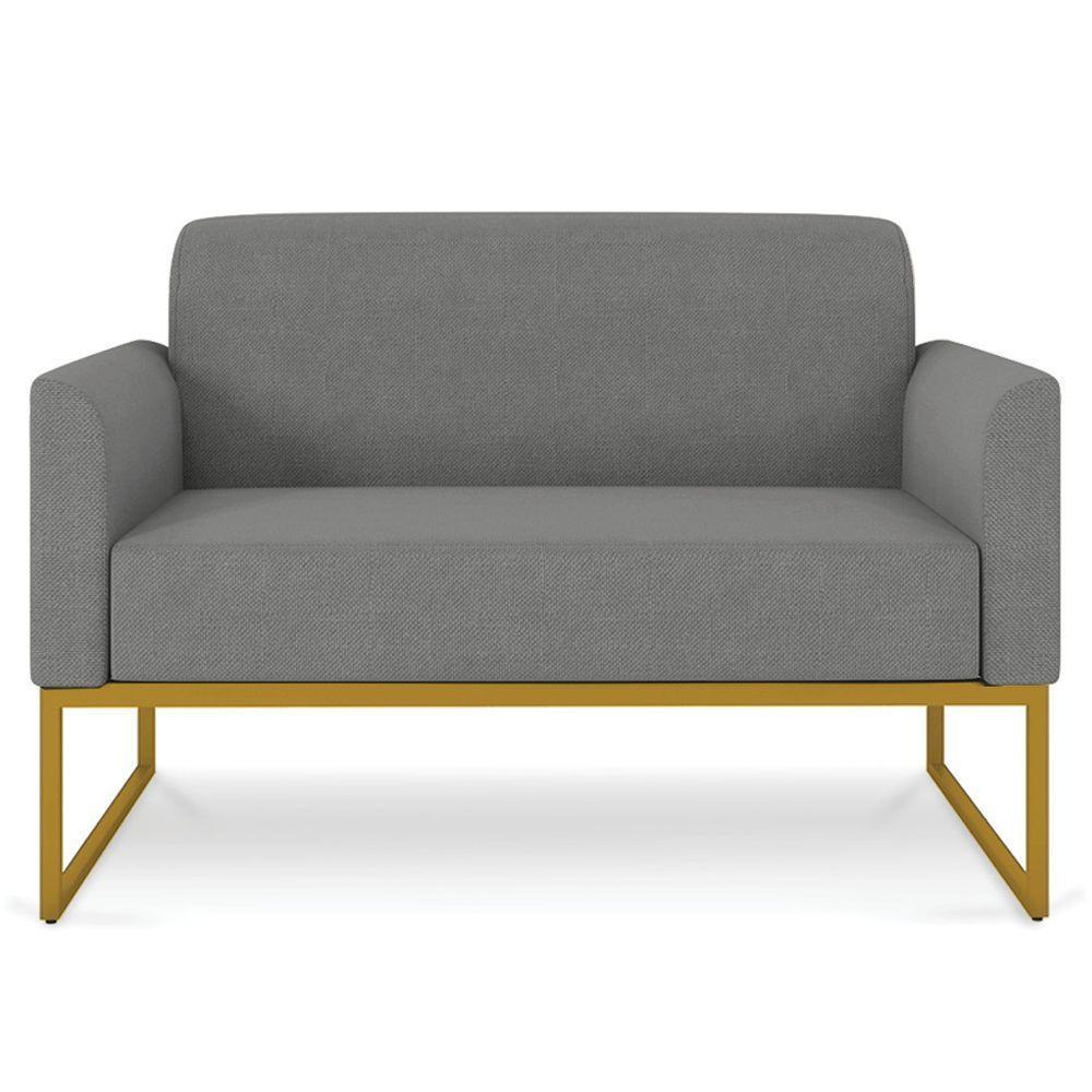 Conjunto Namoradeira E Poltrona Linho Grafite/Dourado - 6