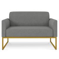 Conjunto Namoradeira E Poltrona Linho Grafite/Dourado - 16