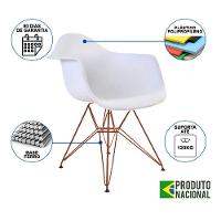Kit 2 Poltronas Branca Com Braço Daw Em Ferro Cobre Branco - 4