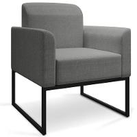 Conjunto Namoradeira E Poltrona Linho Grafite/Preto - 5