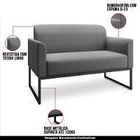 Conjunto Namoradeira E Poltrona Linho Grafite/Preto - 17