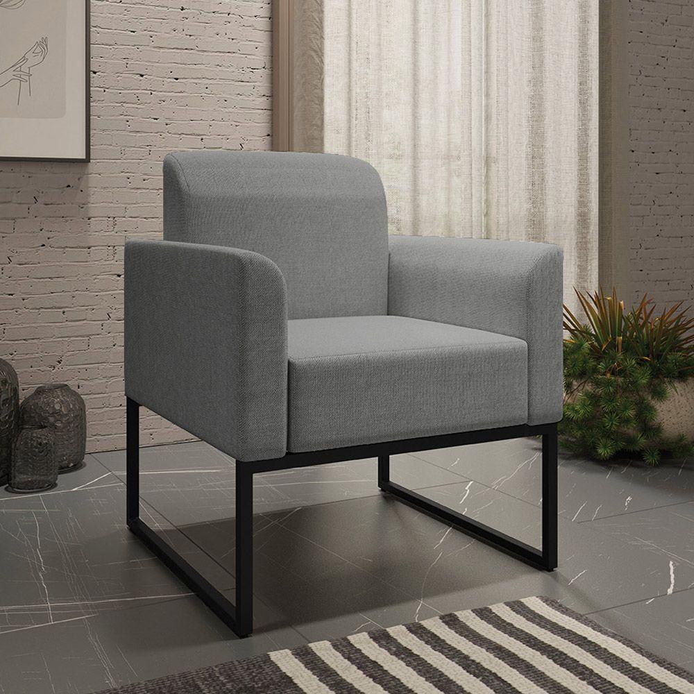 Poltrona Linho Grafite/Preto - 7