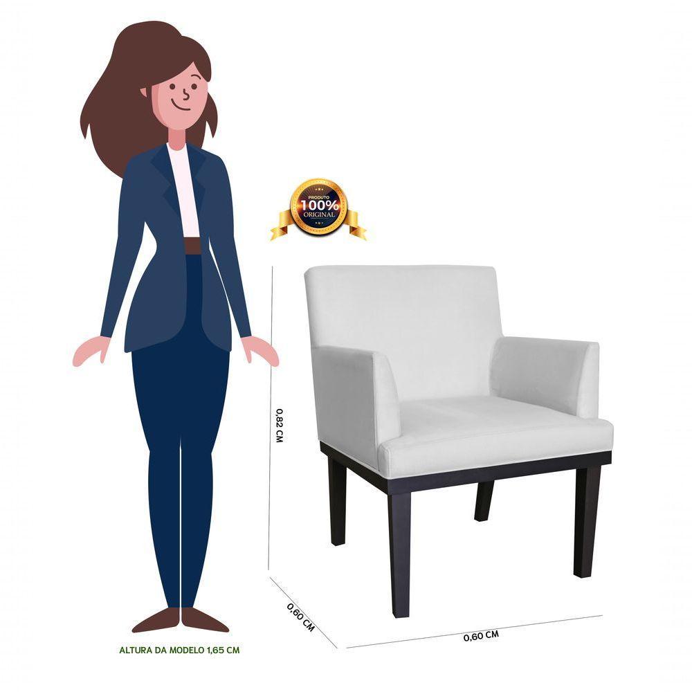 Kit 02 Poltronas Vitoria Base Madeira Suede Branco - 2