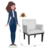 Kit 02 Poltronas Vitoria Base Madeira Suede Branco - 2