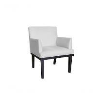 Kit 02 Poltronas Vitoria Base Madeira Suede Branco - 4