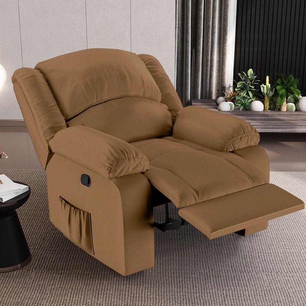 Poltrona Do Papai Reclinável Sala De Cinema Madrid Manual Pu Caramelo G23 - 1