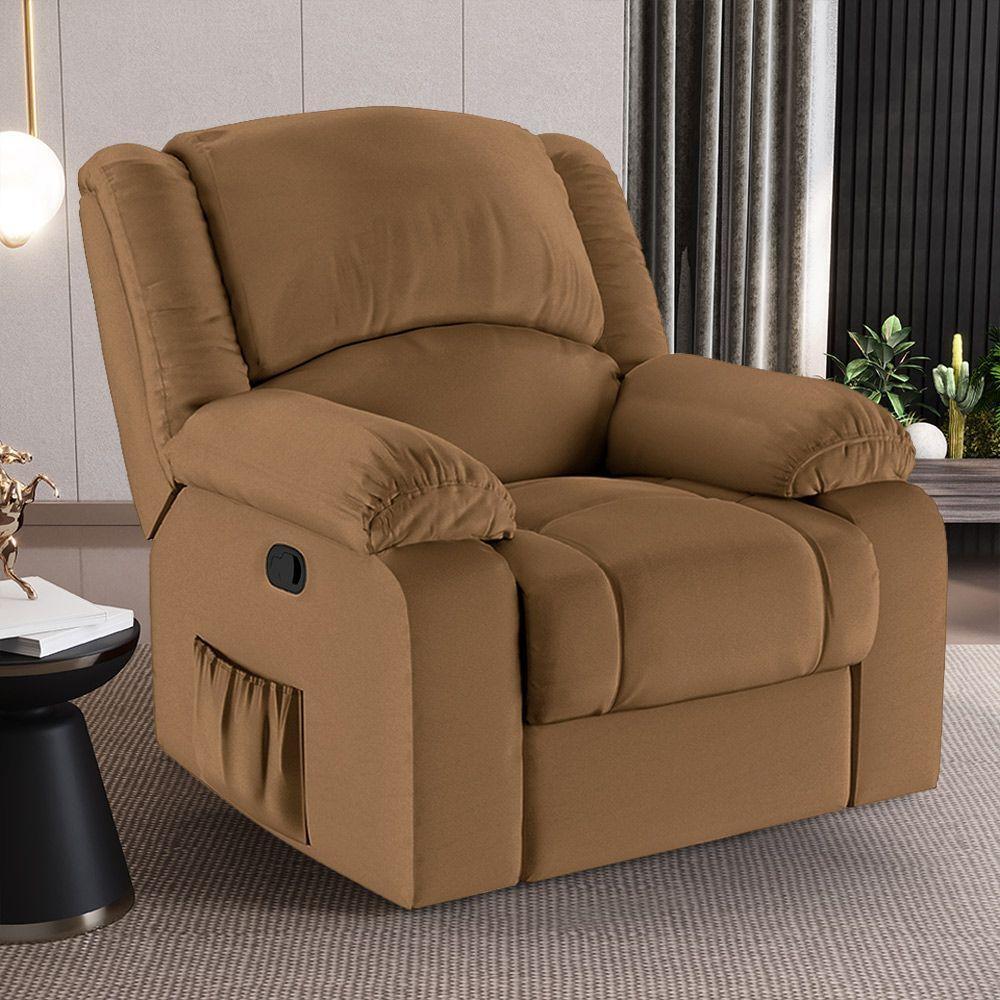 Poltrona Do Papai Reclinável Sala De Cinema Madrid Manual Pu Caramelo G23 - 4