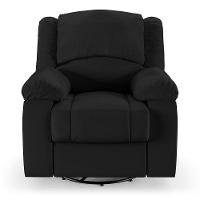 Poltrona Do Papai Reclinável Sala De Cinema Madrid Glider Manual Giratória Massagem Usb Pu Preto G23 - 8