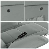 Poltrona Do Papai Reclinável Sala De Cinema Madrid Glider Manual Giratória Massagem Usb Pu Cinza G23 - 7