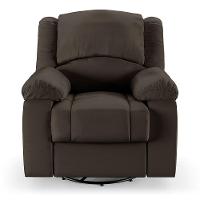 Poltrona Do Papai Reclinável Sala De Cinema Madrid Glider Manual Giratória Massagem Usb Pu Marrom - 8