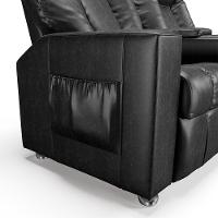 Poltrona Do Papai Reclinável 2 Lugares Sala De Cinema Pequim Manual Pu Preto G23 - Gran Belo