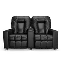 Poltrona Do Papai Reclinável 2 Lugares Sala De Cinema Pequim Manual Pu Preto G23 - Gran Belo - 8