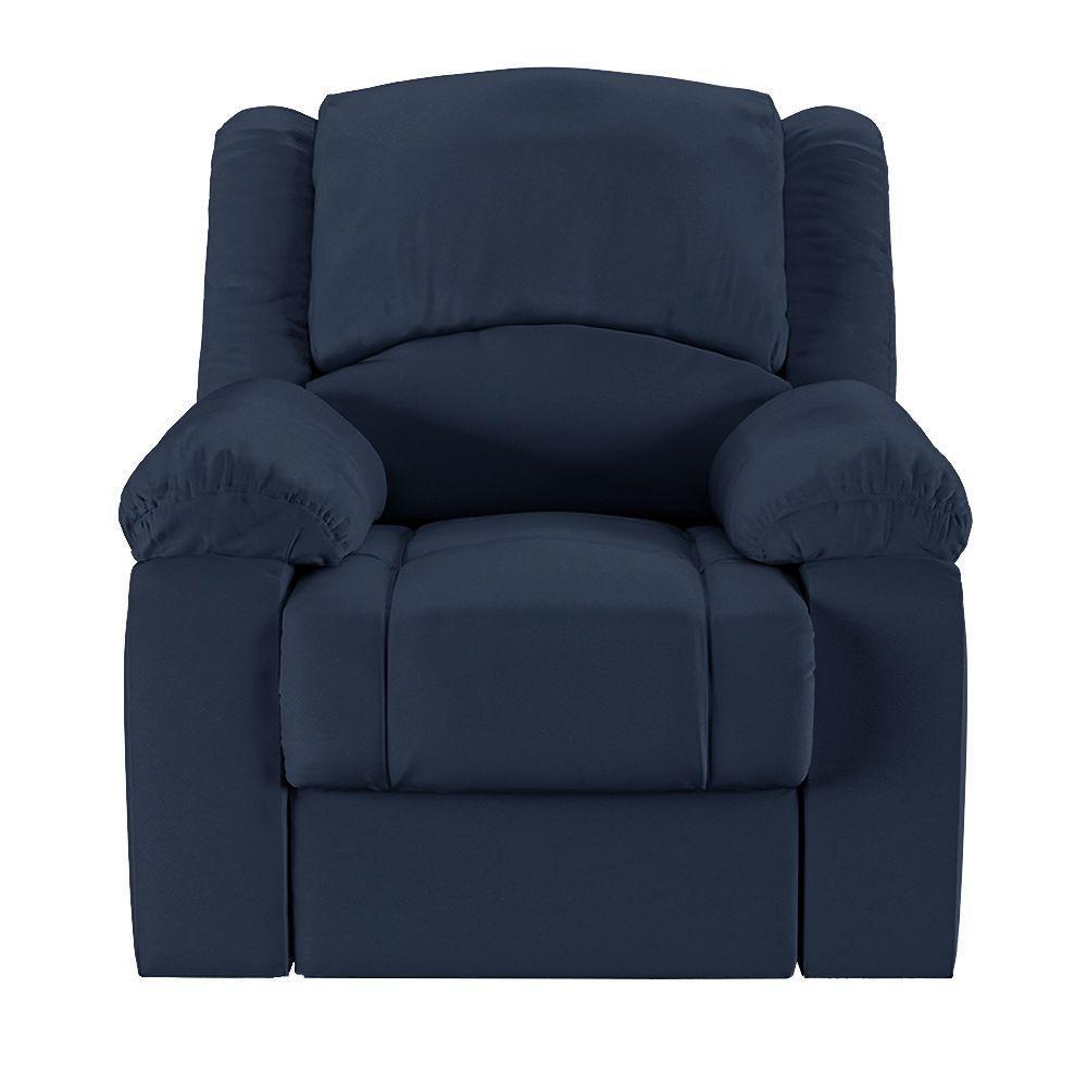 Poltrona Do Papai Reclinável Sala De Cinema Madrid Manual Pu Azul G23 - 8