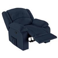 Poltrona Do Papai Reclinável Sala De Cinema Madrid Manual Pu Azul G23 - 2