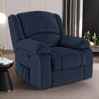 Poltrona Do Papai Reclinável Sala De Cinema Madrid Manual Pu Azul G23