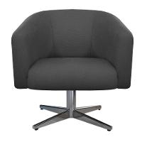 Kit 2 Poltronas Base Giratória Nozes E Linho Chumbo - 5