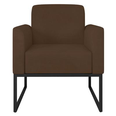 Poltrona Suede Marrom/Preto